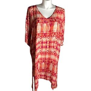 Paula Deen lightweight caftan asymmetrical caftan dress Sz 3X